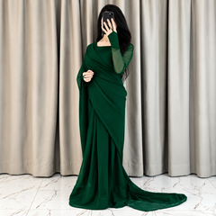 Green Majestic Saree Chiffon Saree (Ready to Wear)