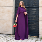 Purpel Chiffon Cap Shawl Maxi Style (Ready to Wear)