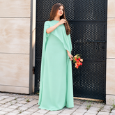 Sky Chiffon Cap Shawl Maxi Style (Ready to Wear)