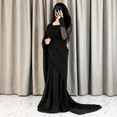 Black Majestic Saree Chiffon Saree (Ready to Wear)