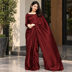 Maroon Amethyst Silk Saree (Ready to Wear)