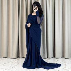 Blue Majestic Saree Chiffon Saree (Ready to Wear)
