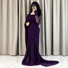Purple Majestic Saree Chiffon Saree (Ready to Wear)