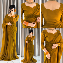 Musterd Majestic Saree Chiffon Saree (Ready to Wear)