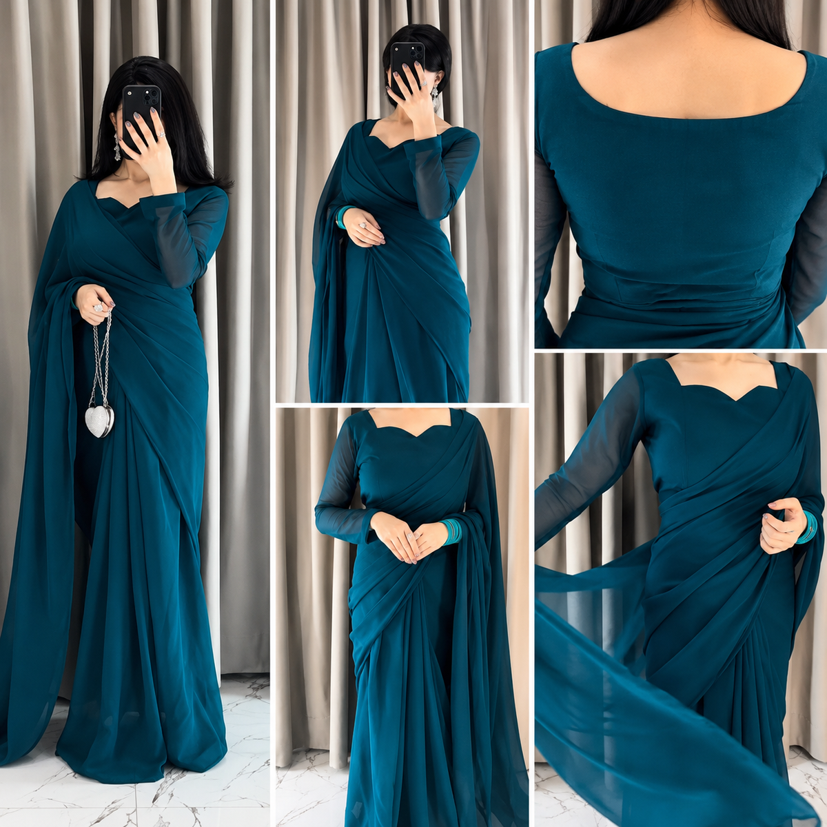 Zink Majestic Saree Chiffon Saree (Ready to Wear)