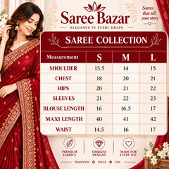 Maroon Majestic Saree Chiffon Saree (Ready to Wear)